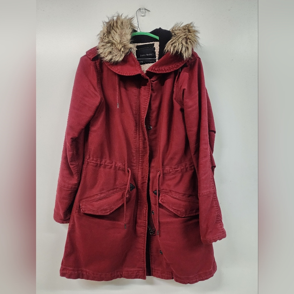 Zara Women's Small Burgundy Utility Jacket